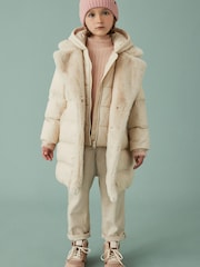 Cream Borg Trim Jacket (3-16yrs) - Image 2 of 4