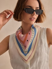 Ivory Spot Plisse Square Scarf - Image 1 of 10