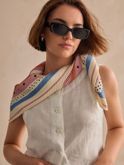 Ivory Spot Plisse Square Scarf - Image 3 of 10