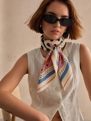 Ivory Spot Plisse Square Scarf - Image 4 of 10