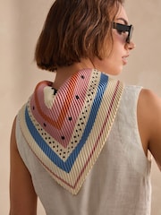 Ivory Spot Plisse Square Scarf - Image 5 of 10