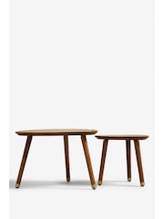 Dark Lloyd Mango Wood Nest of 2 Coffee Table - Image 9 of 11