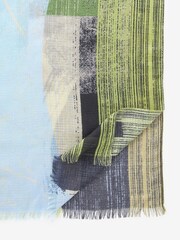 Green and Blue Paint Stroke Lightweight Scarf - Image 5 of 6