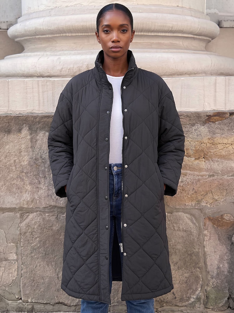 Roman Black Petite Oversized Puffer Coat - Image 4 of 4 Roman Black Petite Oversized Puffer Coat - Image 4 of 4
