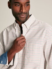 Joules Welford Cream/Red Cotton Check Shirt - Image 6 of 7
