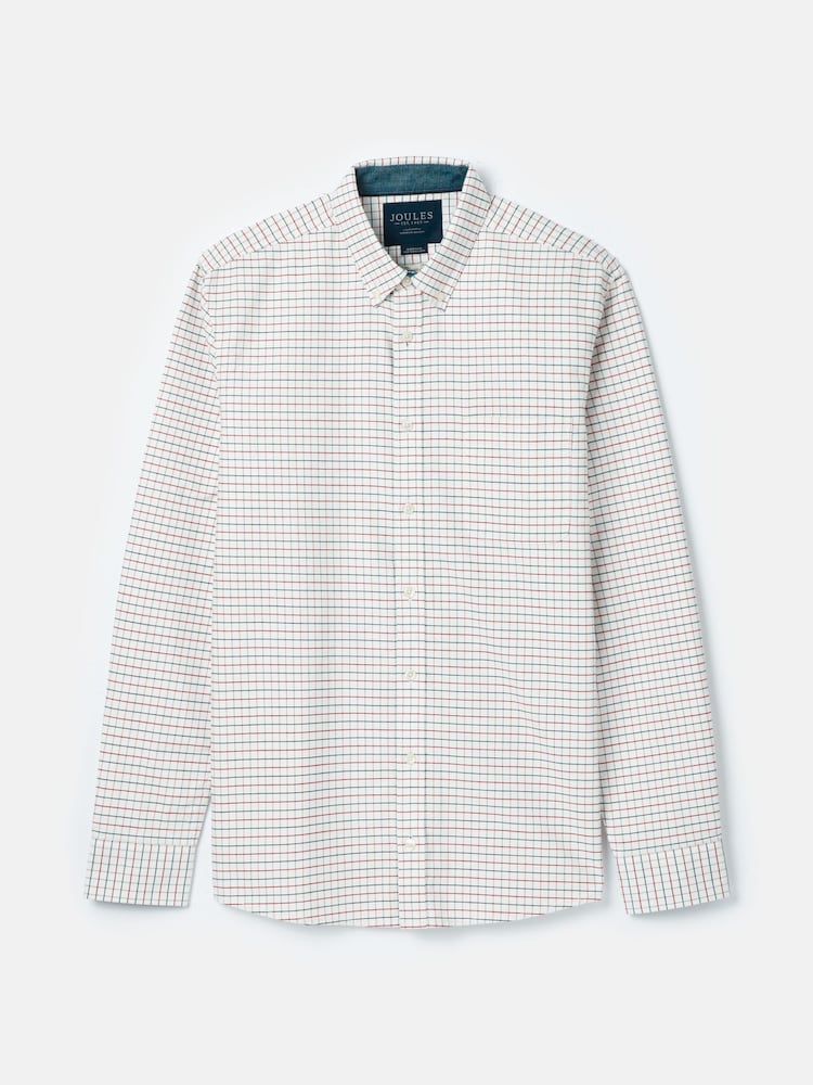 Joules Welford Cream/Red Cotton Check Shirt - Image 7 of 7