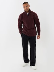 Threadbare Red Quarter Zip Fitness Fleece - Image 3 of 4