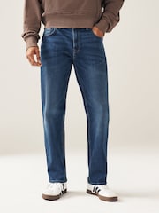 Mid Blue Classic Stretch Relaxed Fit Jeans - Image 1 of 9
