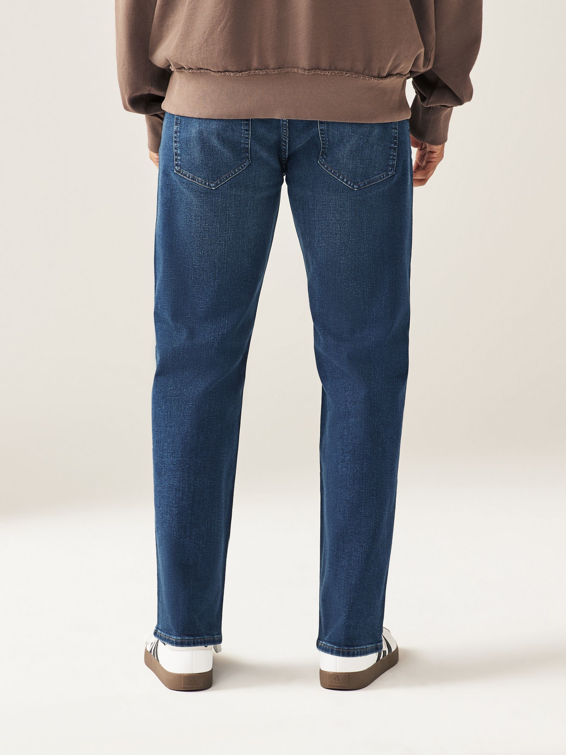 Buy Blue Mid Relaxed Fit Straight Fit Classic Stretch Jeans from