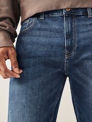 Mid Blue Classic Stretch Relaxed Fit Jeans - Image 5 of 9