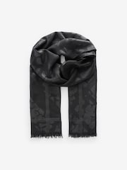 Black Burnout Lightweight Scarf with Sparkle - Image 3 of 5