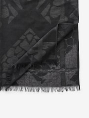 Black Burnout Lightweight Scarf with Sparkle - Image 4 of 5