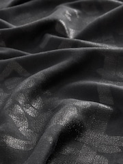 Black Burnout Lightweight Scarf with Sparkle - Image 5 of 5