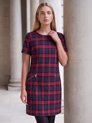 Roman Red Tartan Check Shift Dress - Image 2 of 4