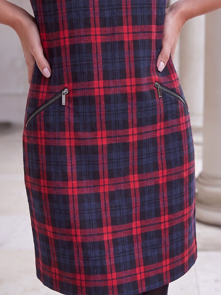 Roman Red Tartan Check Shift Dress - Image 4 of 4 Roman Red Tartan Check Shift Dress - Image 4 of 4