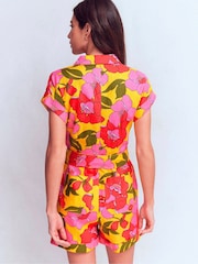 Boden Yellow Kay Linen Playsuit - Image 3 of 6