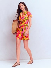 Boden Yellow Kay Linen Playsuit - Image 4 of 6