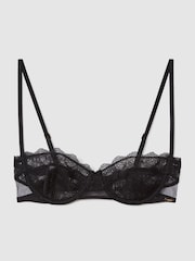 Black - Calvin Klein Underwear Mesh Lace Balconette Bra - Image 2 of 4
