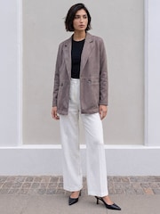 Roman Grey Petite Faux Suede Jacket - Image 3 of 4