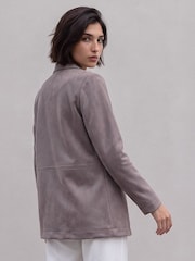 Roman Grey Petite Faux Suede Jacket - Image 4 of 4
