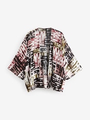 Grunge Tie Dye Short Kimono Cover-Up - Image 5 of 6