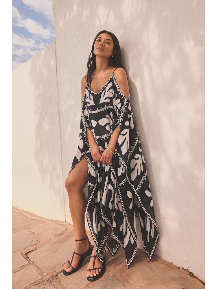 Blue & White Cold Shoulder Cover-Up - Image 2 of 8