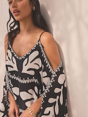Blue & White Cold Shoulder Cover-Up - Image 4 of 8