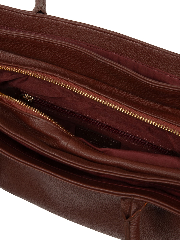 Pure Luxuries London Chestnut Brown 'Manon' Leather Handbag - Image 6 of 6 Pure Luxuries London Chestnut Brown 'Manon' Leather Handbag - Image 6 of 6