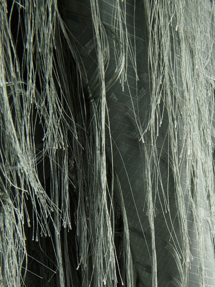 Sage Green Longline Fringe Cover-Up - Image 8 of 8