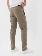 Threadbare Brown Slim Fit Cotton Rich Cargo Trousers - Image 3 of 4