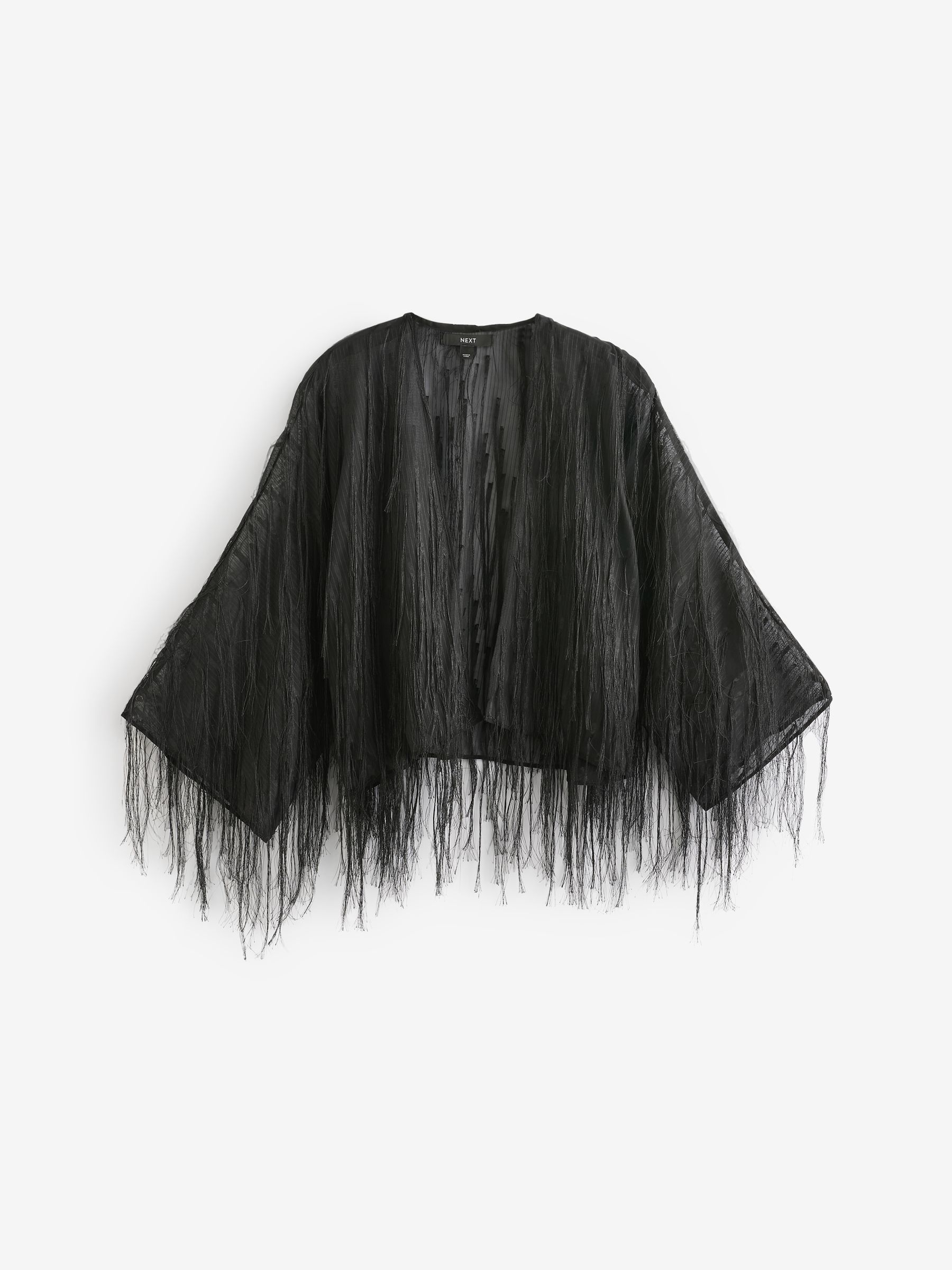 Buy Black Fringe Short Kimono Cover-Up from Next Luxembourg