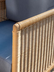 Laura Ashley Natural Garden Vilamoura Lounging Chair in Solis Denim Cushions - Image 3 of 4