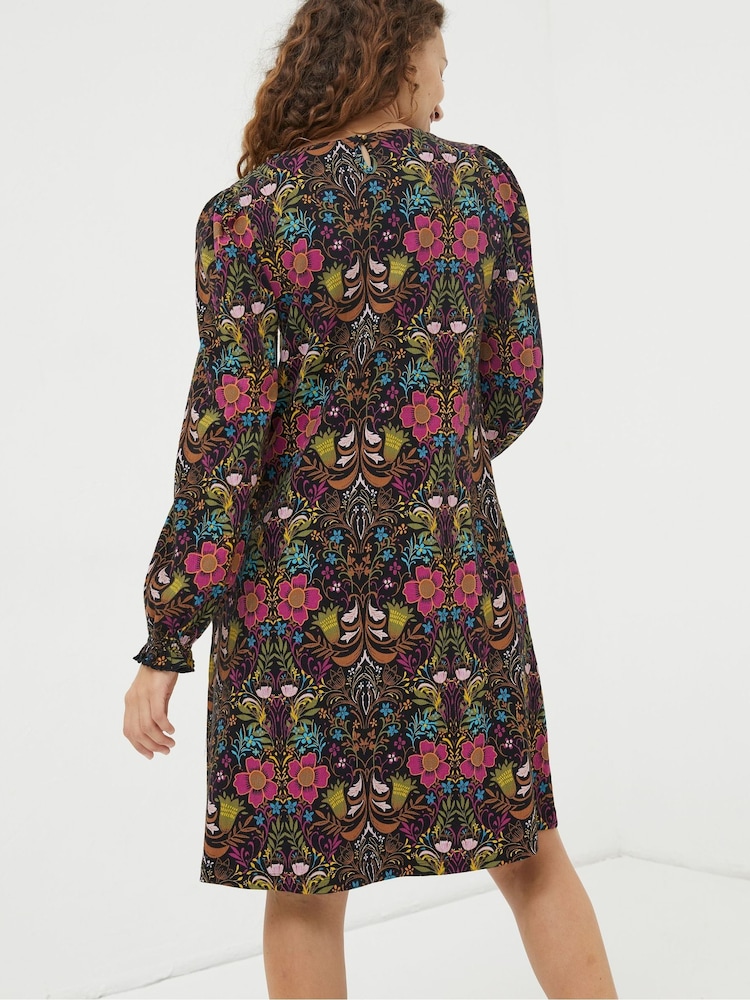 FatFace Black Kareen Art Floral Dress - Image 2 of 5