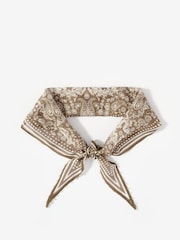 Mint Velvet Brown Paisley Print Beaded Neck Scarf - Image 1 of 4
