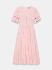 Mint Velvet Pink Checked Midi Dress - Image 7 of 8
