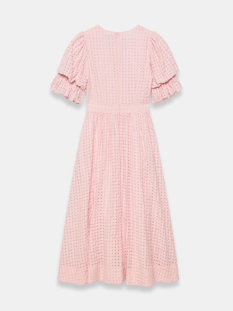 Mint Velvet Pink Checked Midi Dress - Image 8 of 8