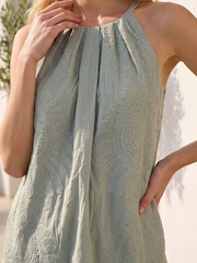 Roman Green Embroidered A-Line Mini Dress - Image 4 of 4