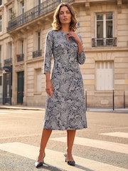Roman Blue Petite Paisley Dress - Image 1 of 4