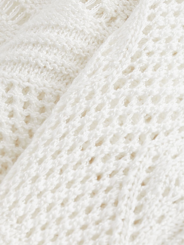 White Longline Fringe Cover-Up - Image 6 of 6