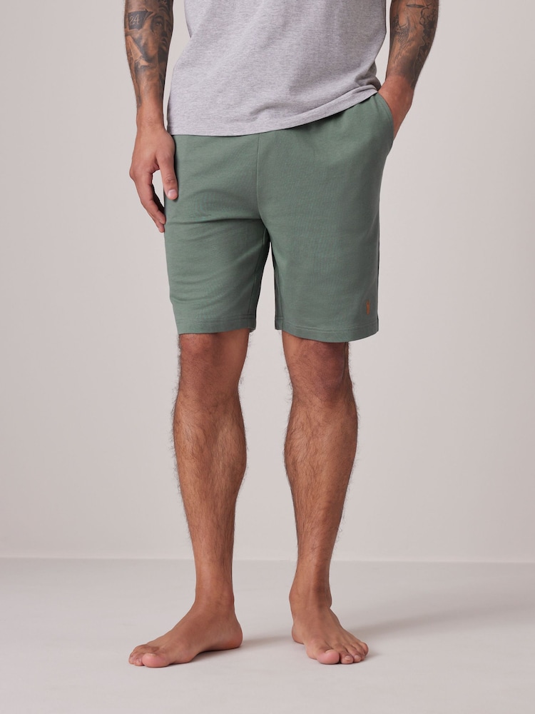 Sage Green 100% Cotton Lightweight Shorts - Image 1 of 8