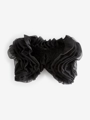 Black N.Premium Organza Ruffle Sleeve Bolero Cover-Up - Image 5 of 6