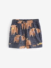 Navy Hamish the Highland Cow 100% Cotton Short Sleeve Pyjamas - Image 6 of 7