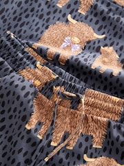 Navy Hamish the Highland Cow 100% Cotton Short Sleeve Pyjamas - Image 7 of 7