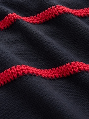 Navy/Red Stripe Knitted V-Neck Tank Top - Image 7 of 7