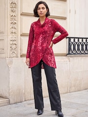 Roman Red Burnout Print Tunic - Image 2 of 4