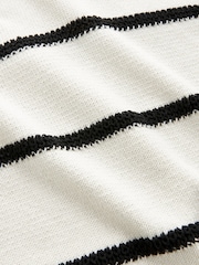 Ecru/Black Stripe Knitted V-Neck Tank Top - Image 6 of 6