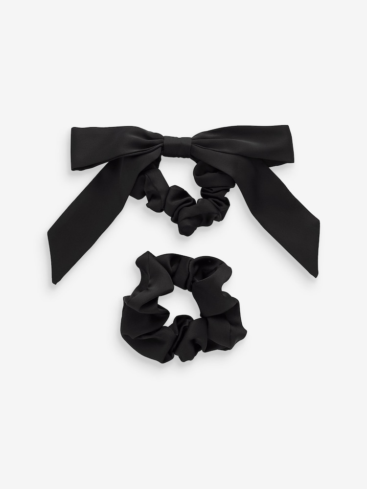 Black Bow Scrunchies 2 Pack - Image 2 of 4