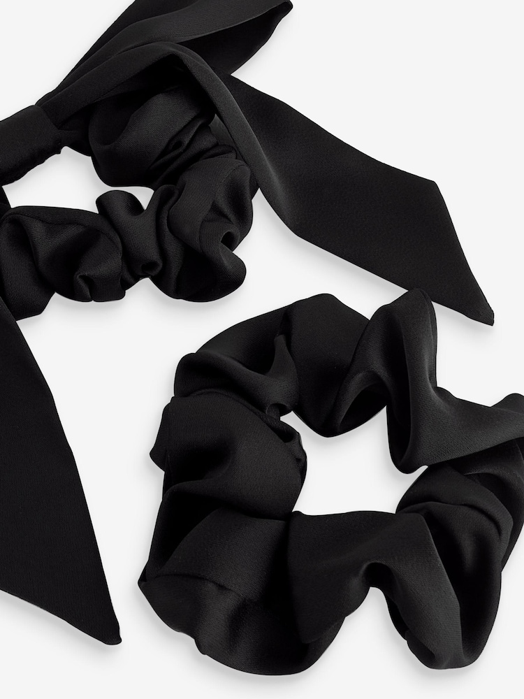 Black Bow Scrunchies 2 Pack - Image 4 of 4