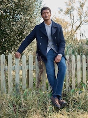 Bleu marine - Signature 100% Wool Pea Coat - Image 3 de 9
