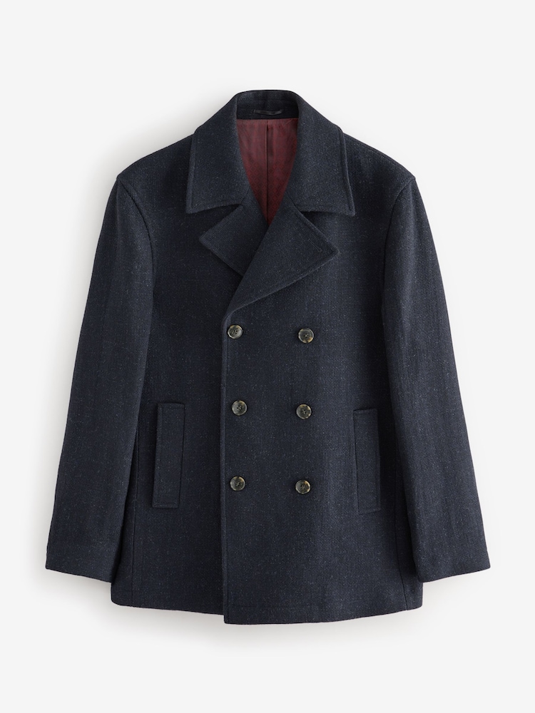 Bleu marine - Signature 100% Wool Pea Coat - Image 5 of 9